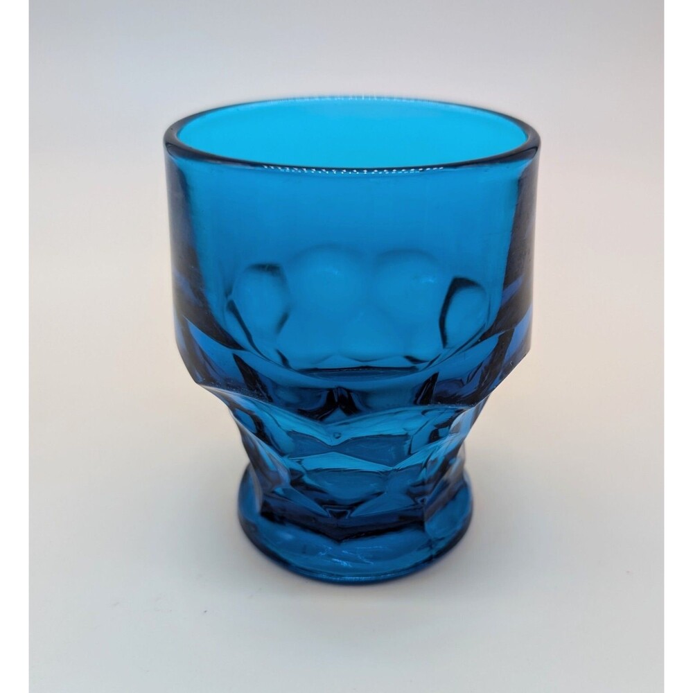 Vintage Viking Glass Georgian Bluenique Tumbler MCM 2.5"